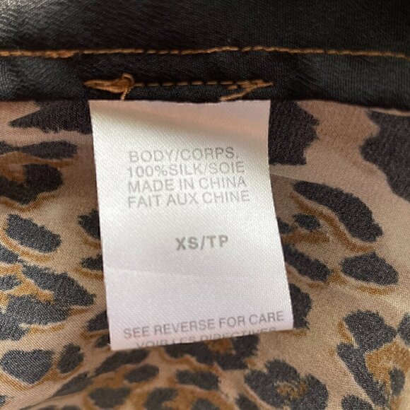 CAMI NYC Quinn Silk Jacket Leopard Print XS Zip Front Animal Bomber - Picture 6 of 8